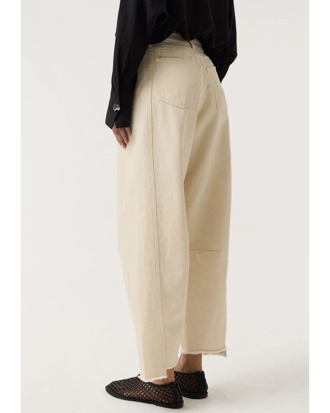 Blake Barrel Jeans in Ecru by AKYN