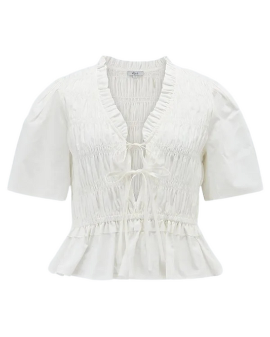 Portia Top in White by Rails
