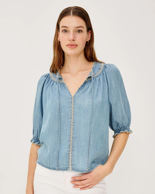 Belina Blouse in Washed Blue by Rails