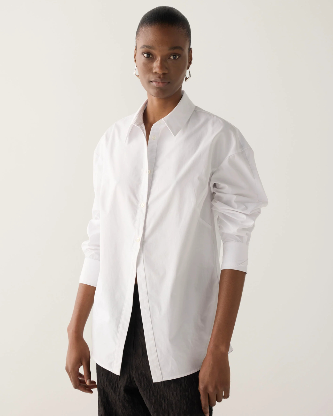 Lucie Shirt in White Poplin by Foemina