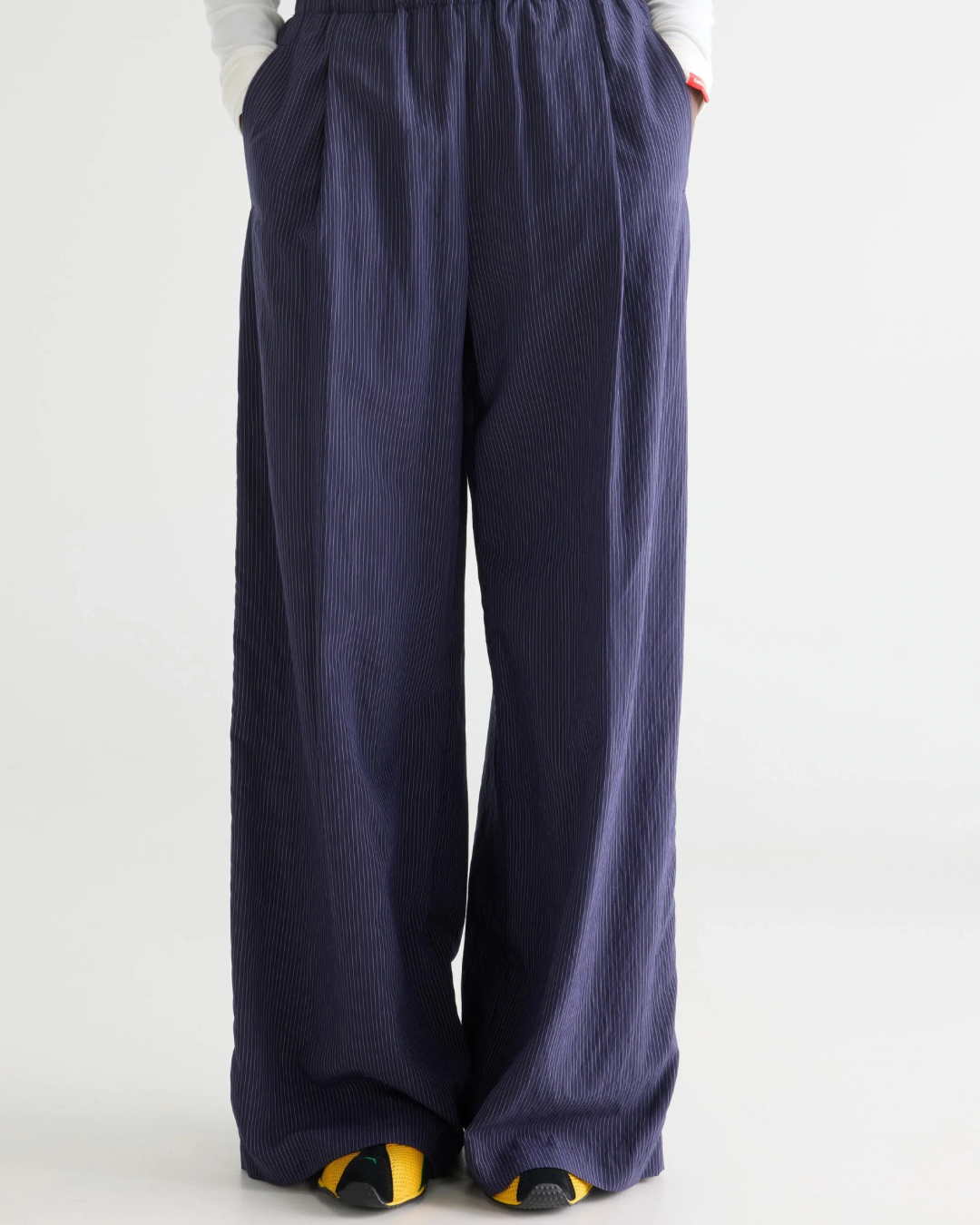 Vespa Wide Trousers in Navy Stripe by Bellerose