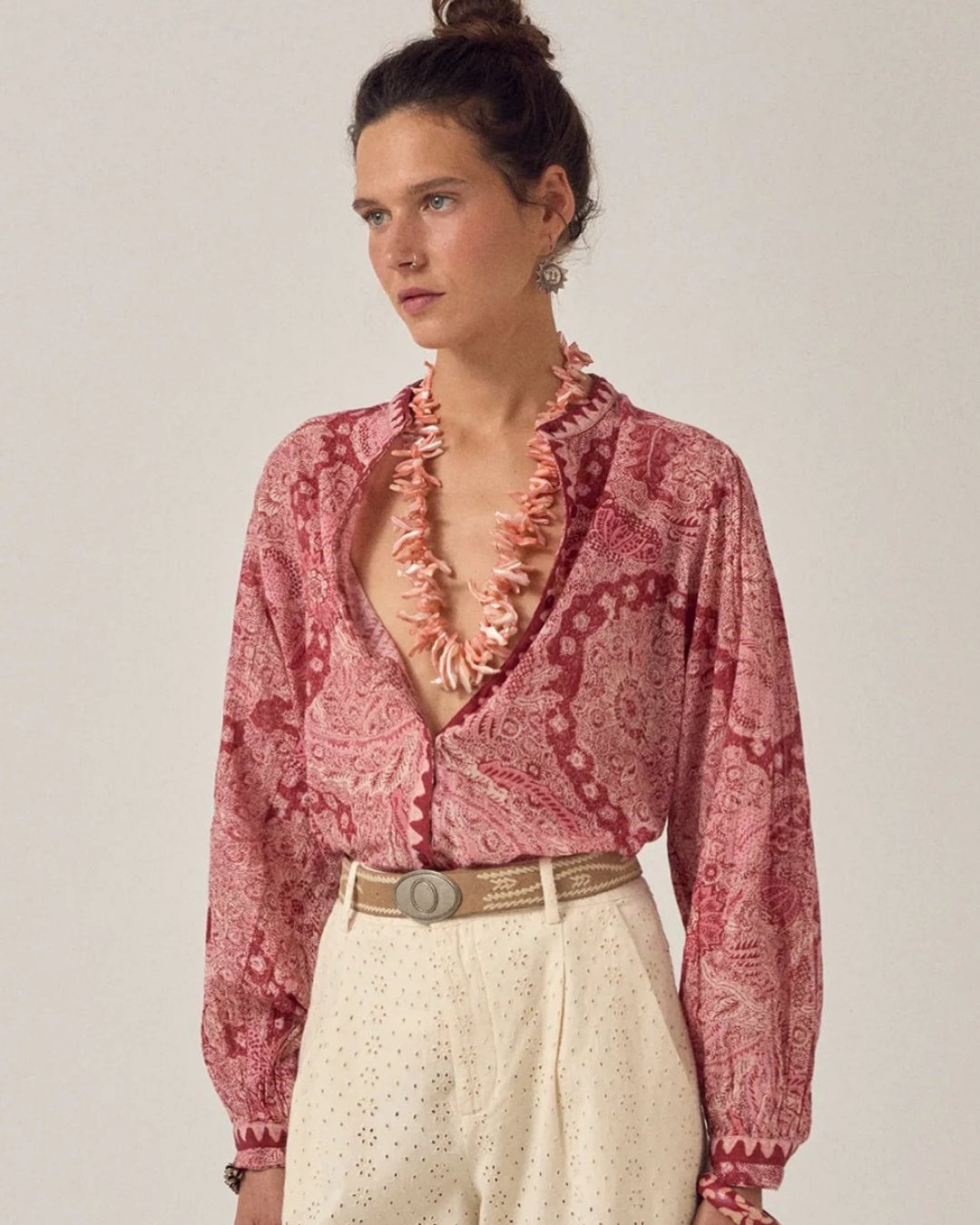 Gaia Blouse in Volcano by Maison Hotel