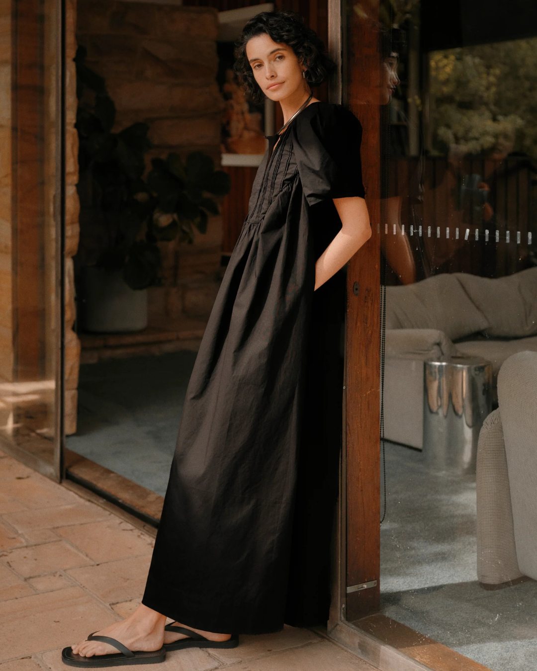 Raven Dress in Black Poplin by Foemina