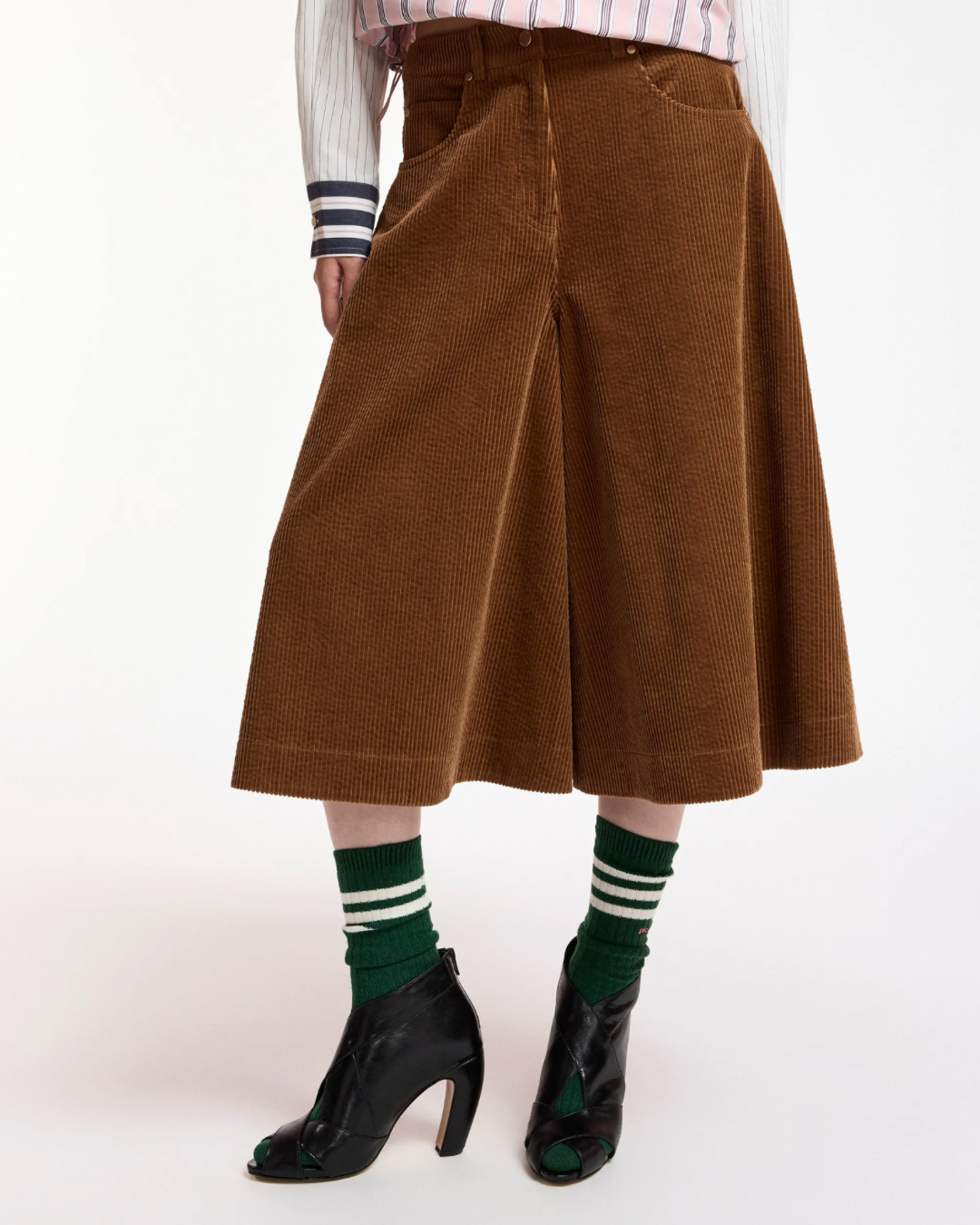 Kigi Corduroy Bermuda Shorts in Brown Sugar by Essentiel Antwerp