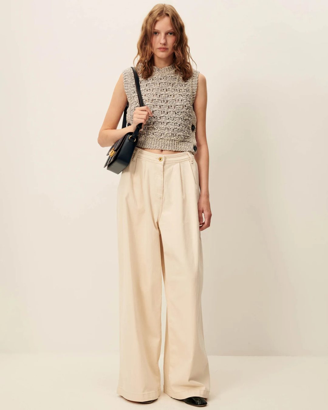 Maranhao Sleeveless Jumper in Whiblue by Sessùn