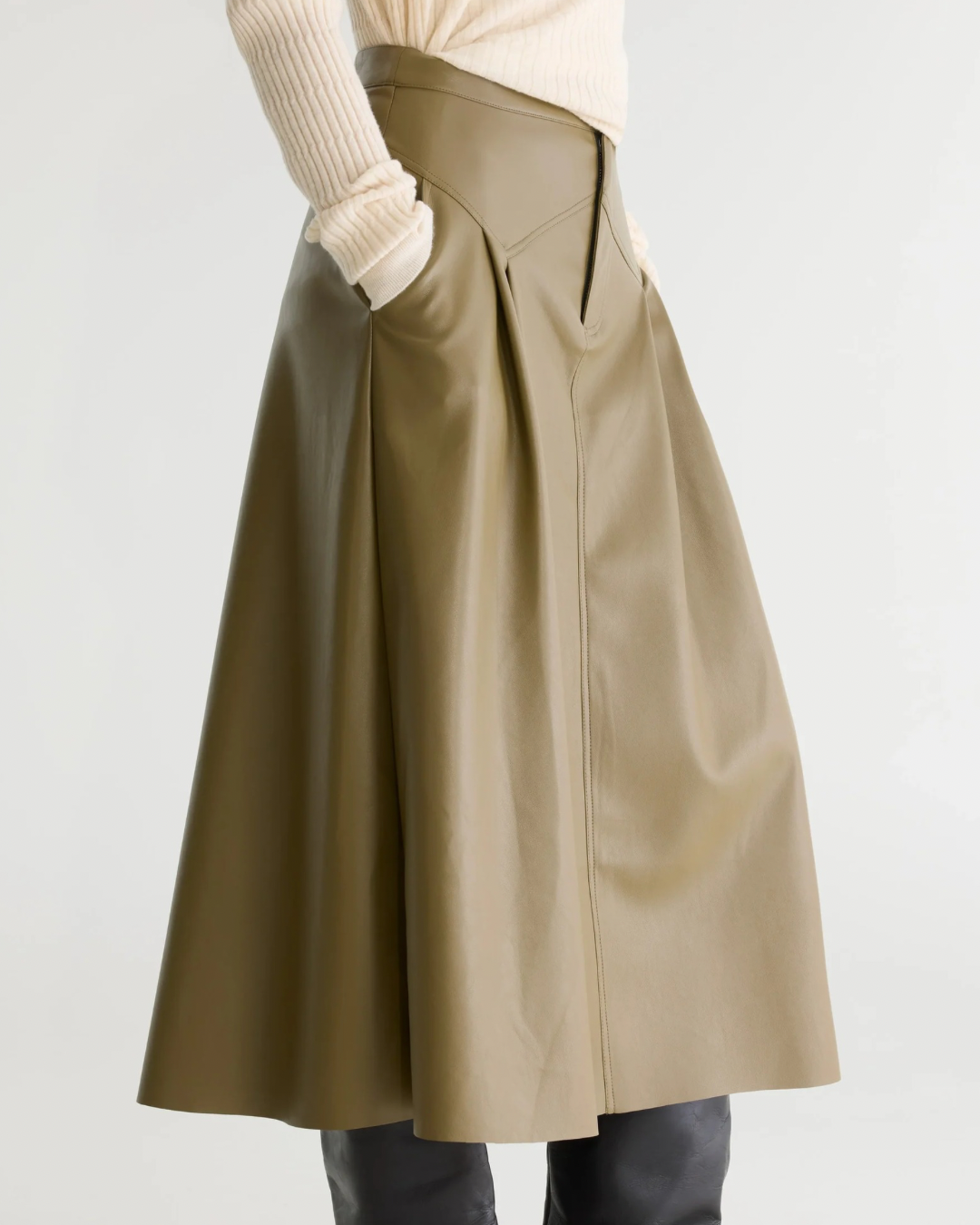 Gala Flared Midi Skirt in Dust by Bellerose