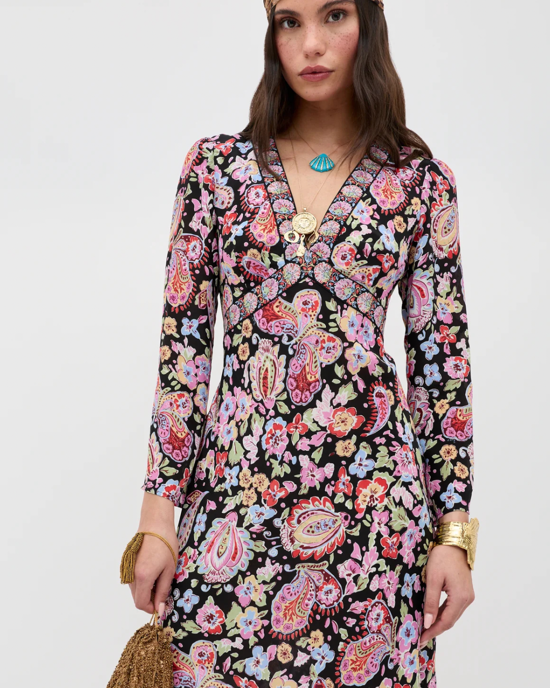 Tania Dress in Cara Floral Black by RIXO