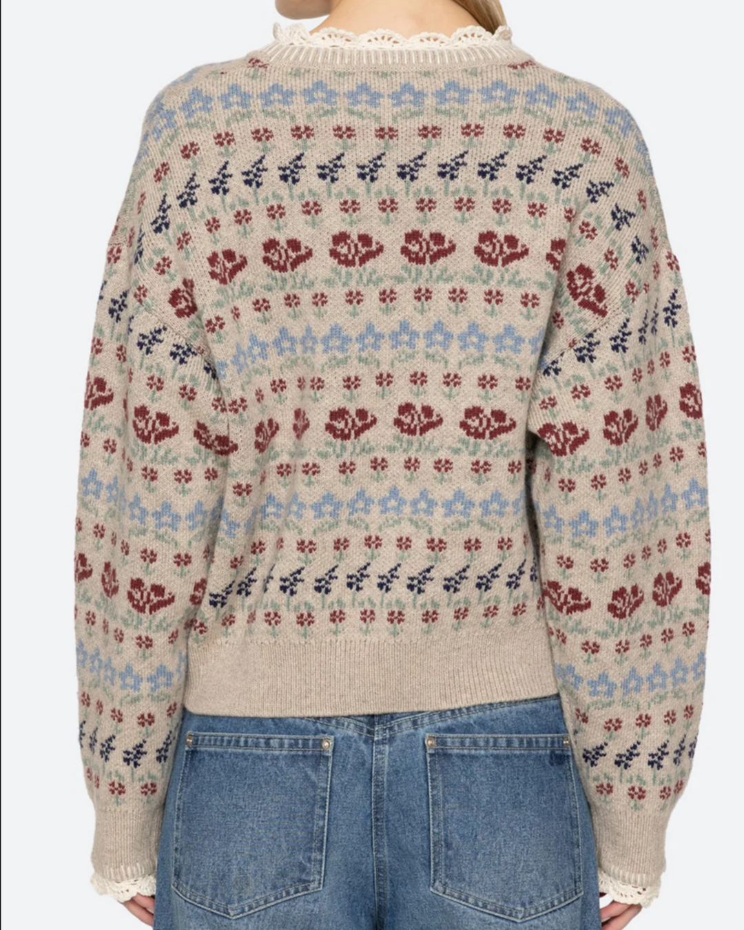 Preston Knit Crew Neck Sweater in Cream by Sea NY