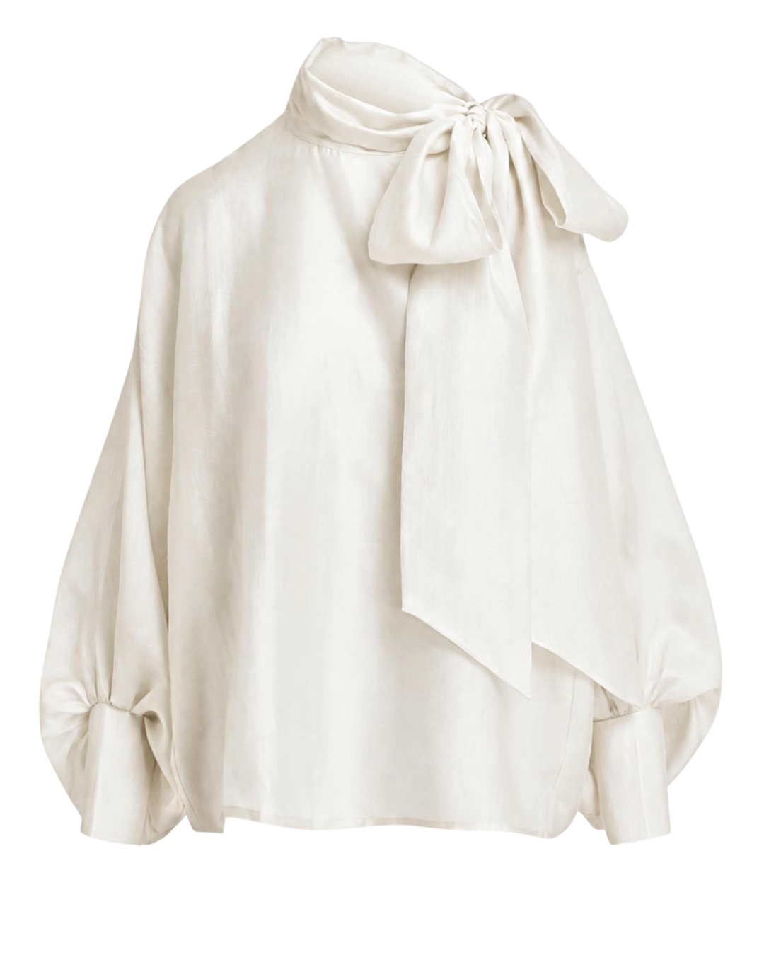 Karismatic Pussy Bow Tie Top in Off White by Essentiel Antwerp