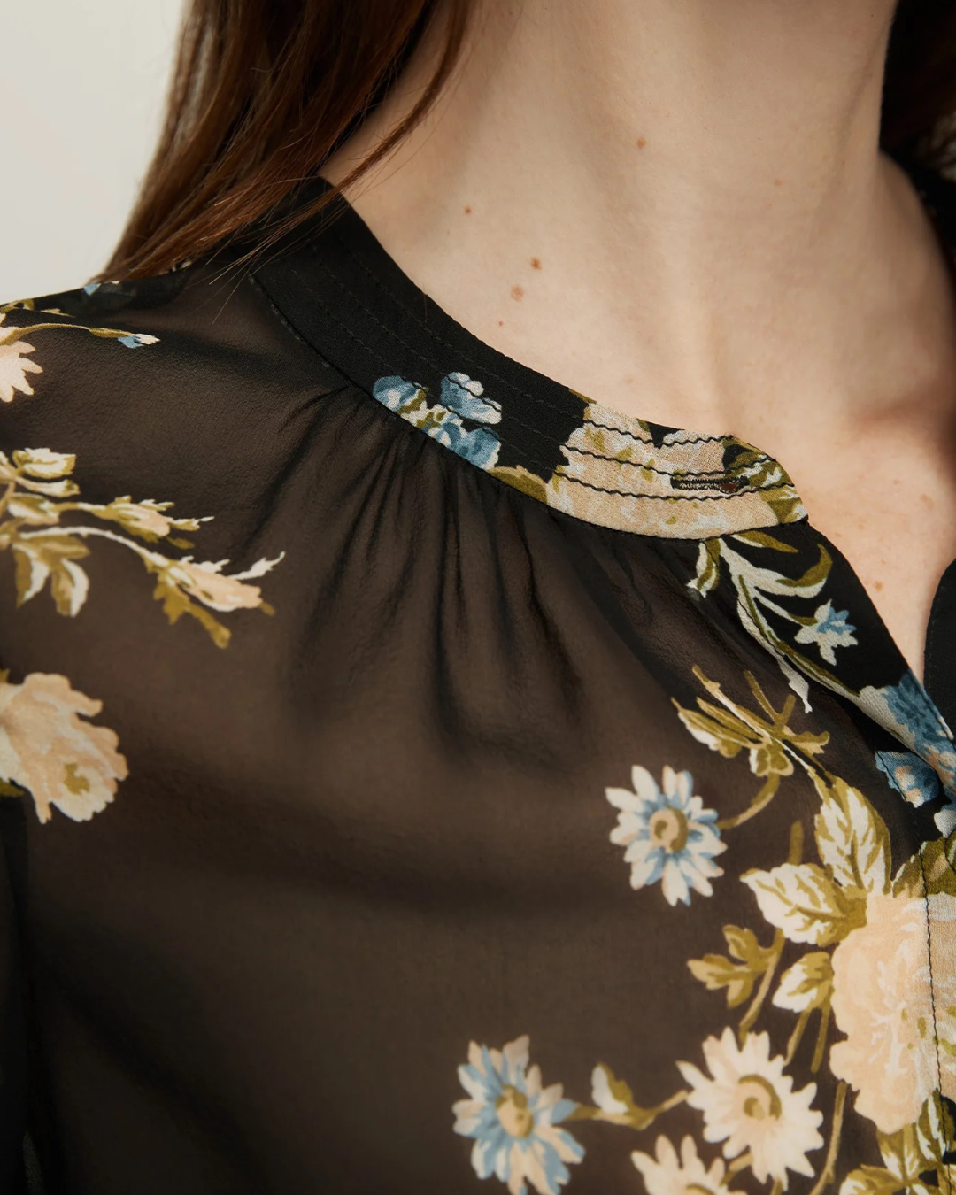 Ashlynn Blouse in Black Multi by Veronica Beard
