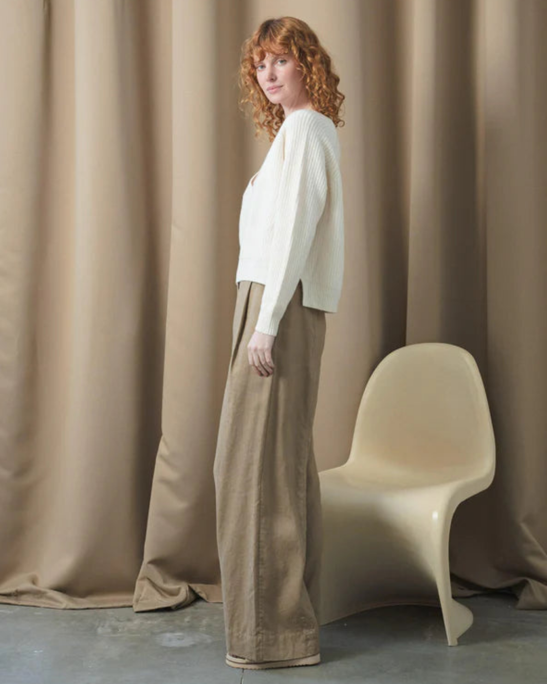 Oli Linen Trouser in Taupe by Lilly Pilly