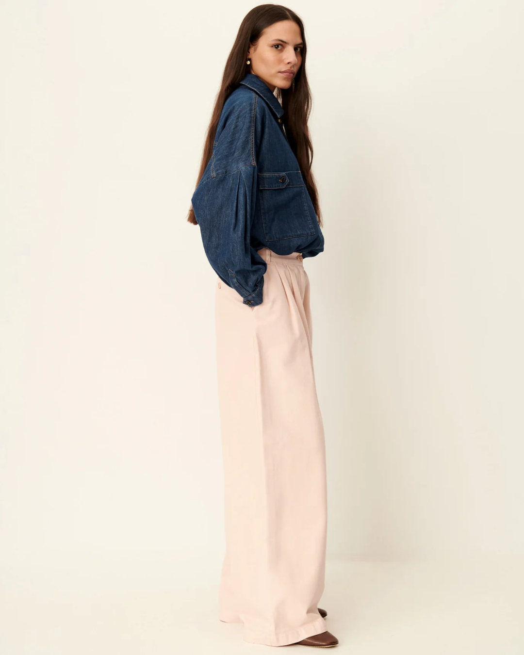 Tamayo Wide Leg Jeans in Ballerina by Sessùn