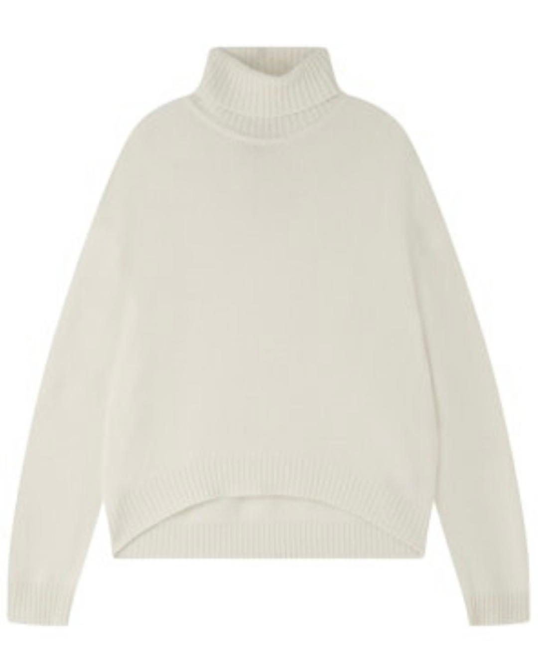 Cashmere Oversize Roll Collar Jumper in Organic White by Jumper 1234