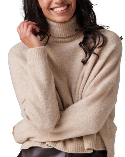 Zeta Paso Roll Neck Sweater in Creamy by Colorush