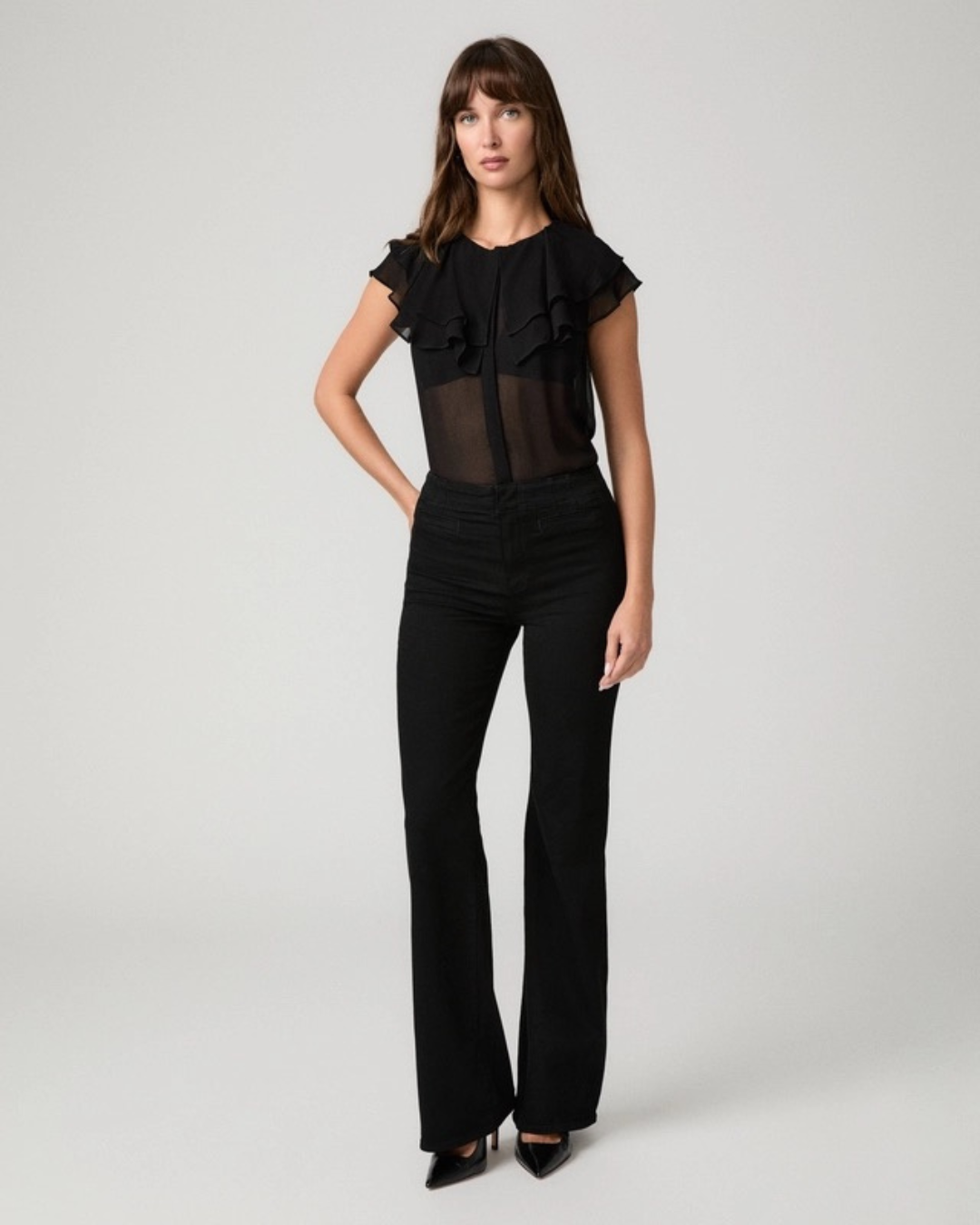 Sofia Flair Jean in Black Shadow by PAIGE