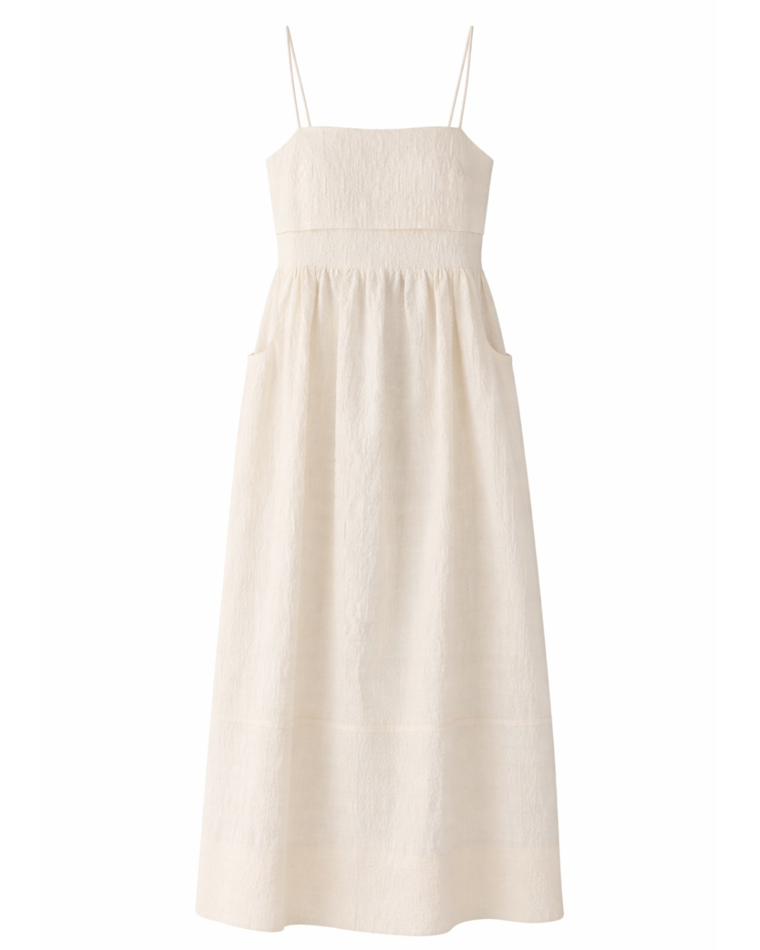 Nicole Dress in Off White Jacquard by Foemina