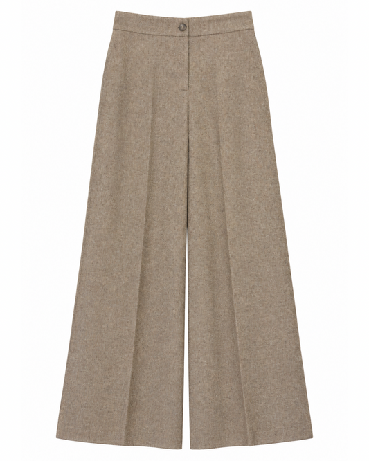 Mimma Wide Leg Pant in Beige by LAVI Couture