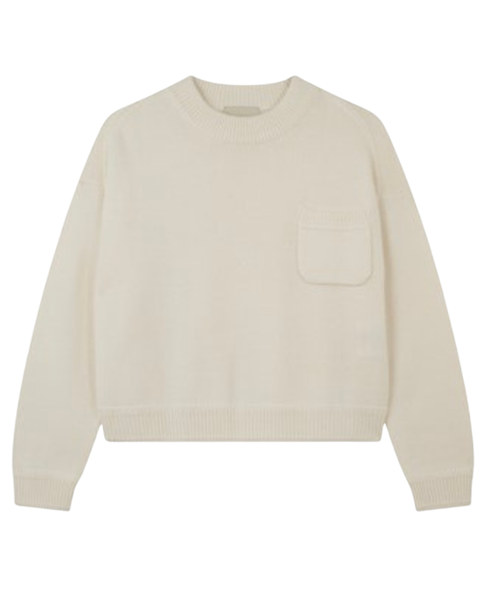 Cashmere Heavy Pocket Sweater in Mozarella by Jumper 1234