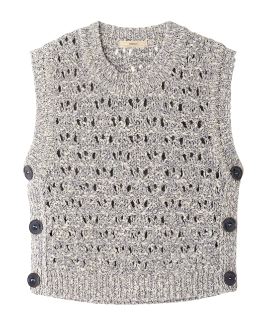Maranhao Sleeveless Jumper in Whiblue by Sessùn