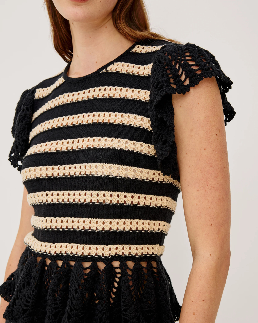 Coen Top in Black Oat Stripe by Rails