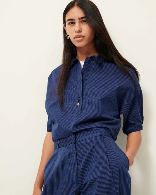 U Shirt Short Sleeve Top in Blazer Blue by Sessùn