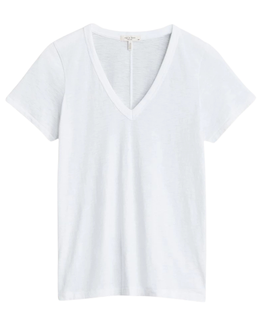 The Slub Vee in Bright White by Rag & Bone