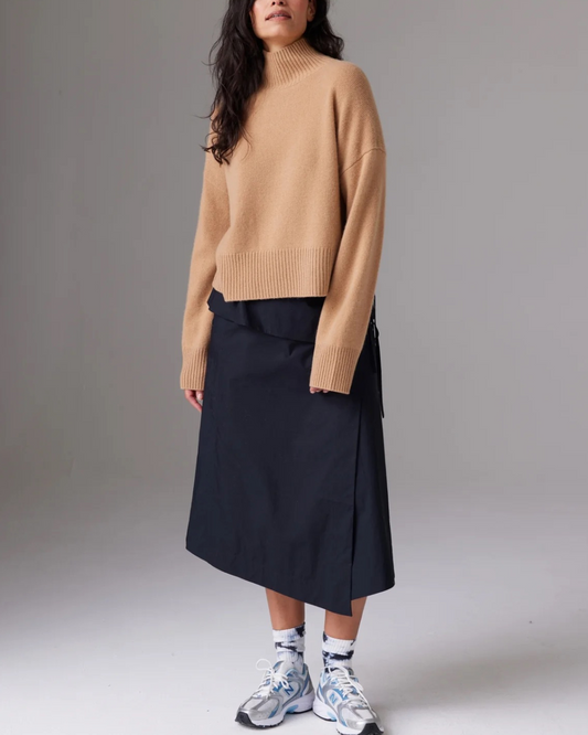 Chunky Carmen Funnel Neck in Camel by Colorush