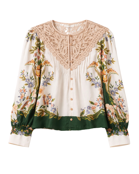 Nature Sand Long Sleeve Blouse by FARM Rio