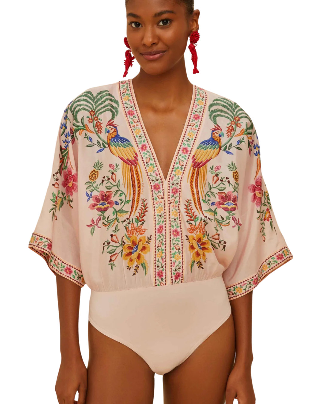 Delicate Forest Pink Bodysuit by FARM RIO