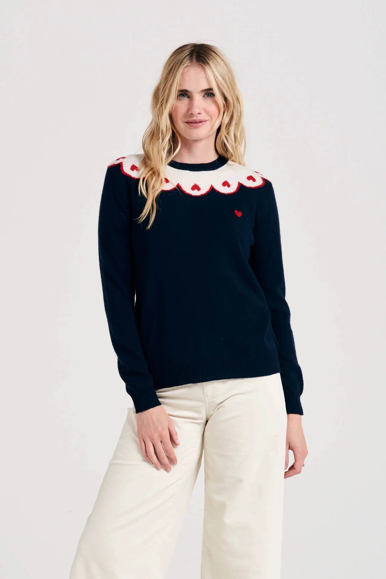 Hearty Cashmere Crew in Navy by Jumper 1234