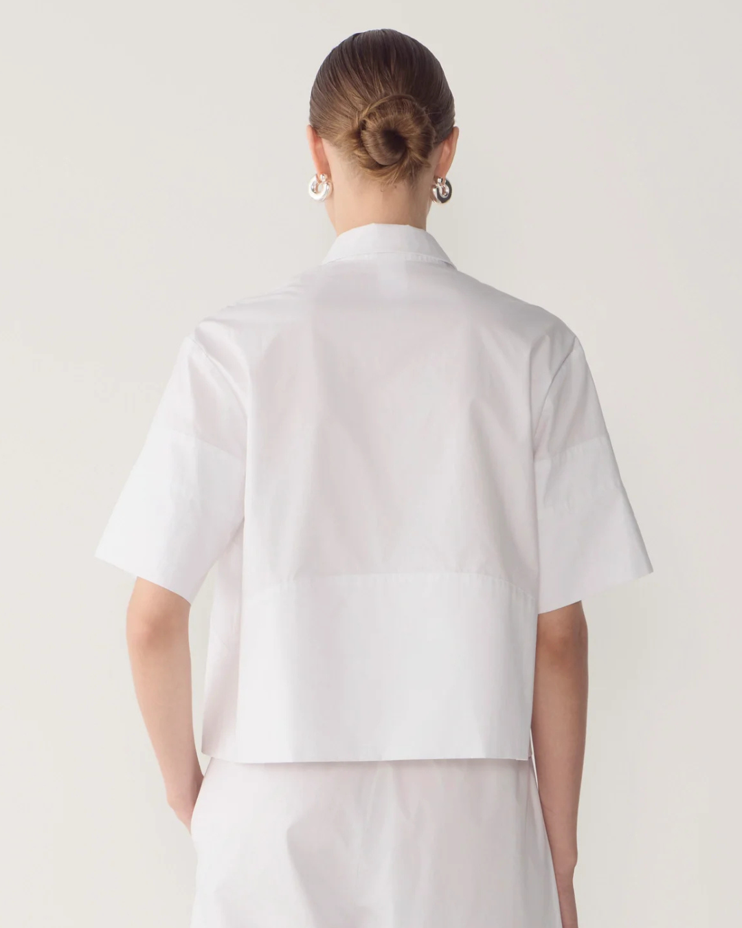 Zalia Shirt in White Poplin by Foemina