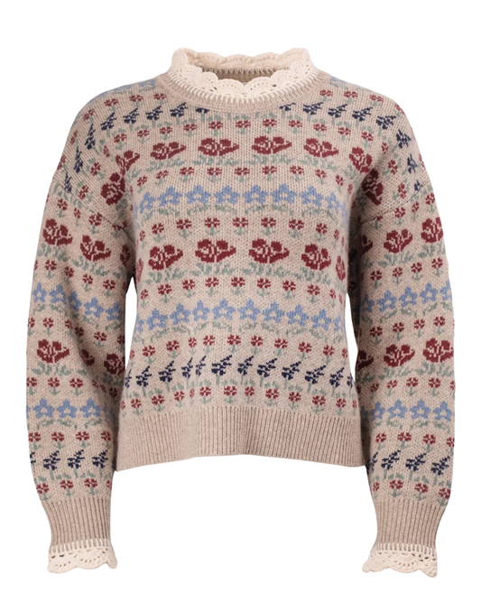 Preston Knit Crew Neck Sweater in Cream by Sea NY