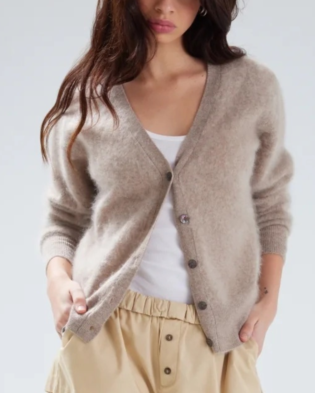 Brushed Vienna Cardigan in Truffle by Colorush