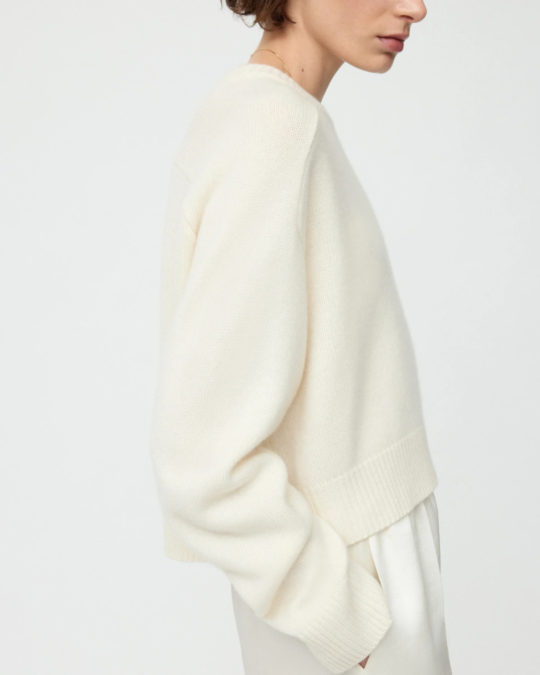 Cashmere Top in Feather White by Soft Goat
