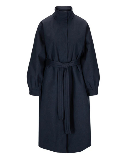 Rossby Maxi Coat in Dark Navy by BRGN