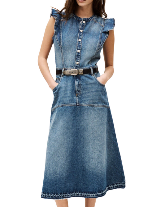 Robe Vayea Denim Midi Dress by BA&SH