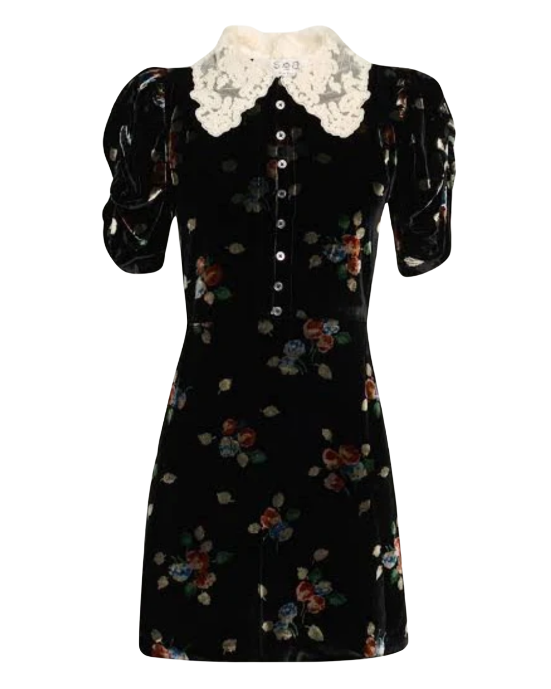 Leda Velvet Mini Dress in Black by Sea NY