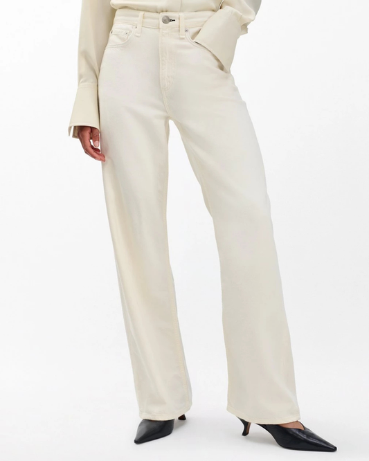 Logan Featherweight Wide Leg Jeans in Ecru by Rag & Bone