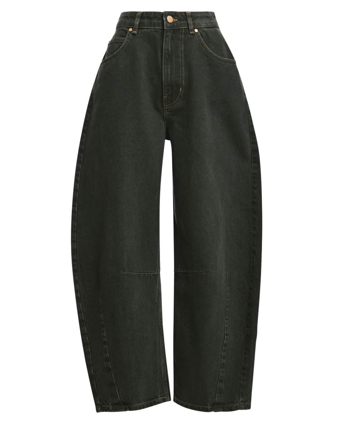 Kokos Barrel Leg Jeans in Green by Essentiel Antwerp