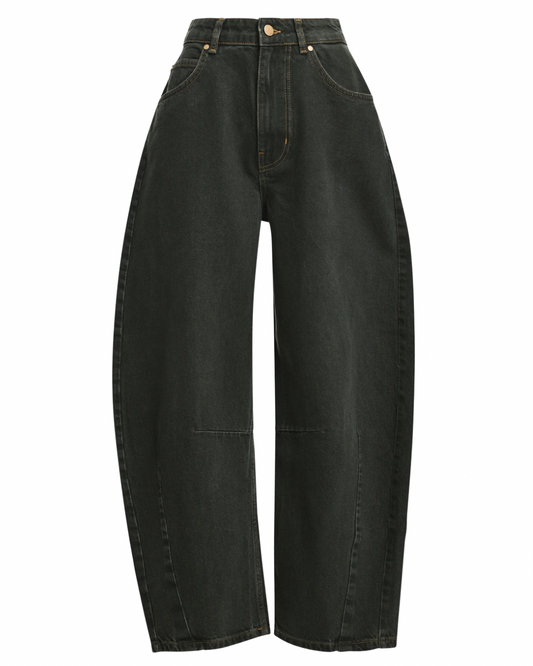 Kokos Barrel Leg Jeans in Green by Essentiel Antwerp