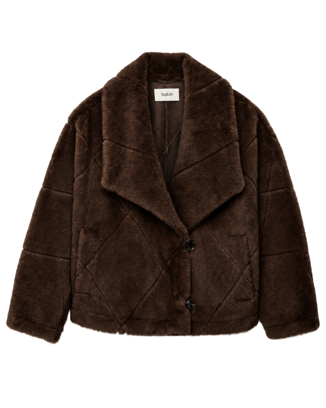 Pinie Faux Fur Coat in Chocolate by BA&SH