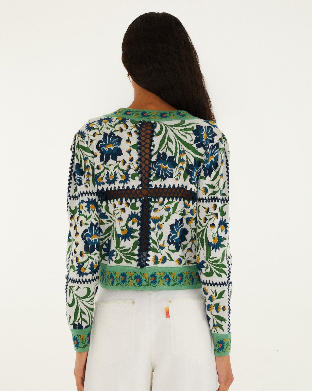 Manoela Knit Cardigan in Off White by FARM Rio