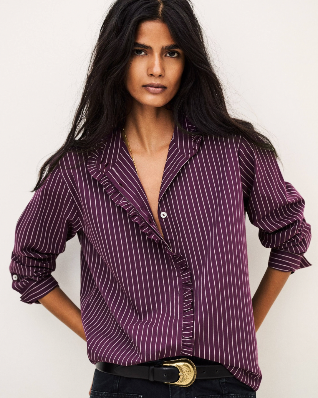 Elvire Blouse in Burgundy by BA&SH