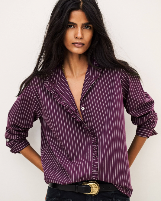 Elvire Blouse in Burgundy by BA&SH