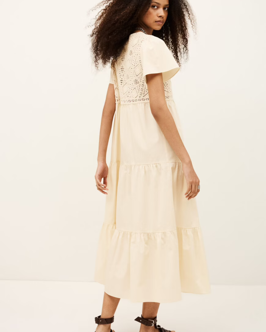 Sandy Dress in Ecru by BA&SH