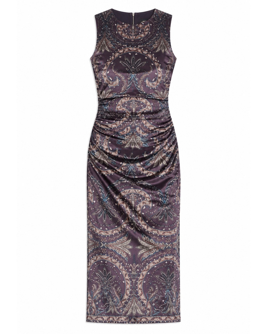 Charissa Dress in Dark Eggplant Multi by Veronica Beard