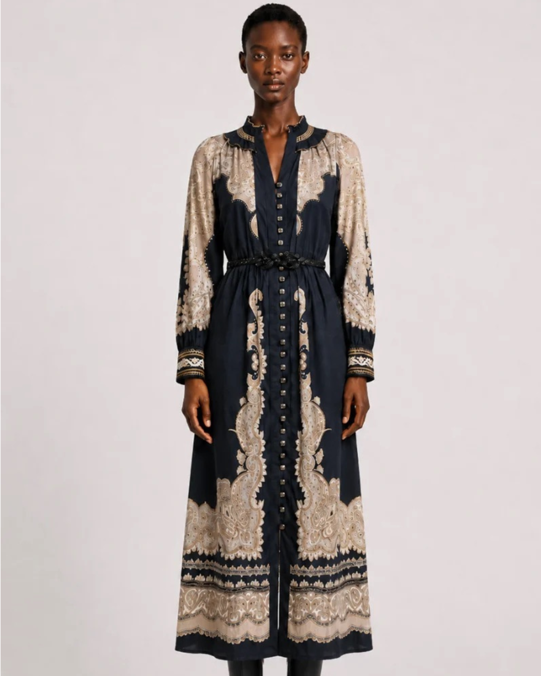 Lumi Dress in Onyx Black with Vanilla by Scarlett Poppies