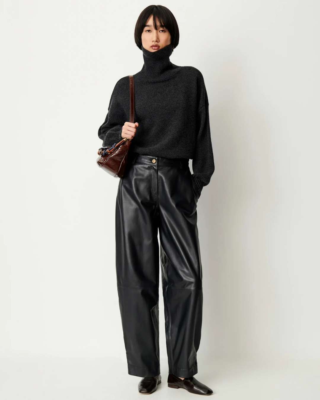 Carlea Leather Pants in Black by Sessùn