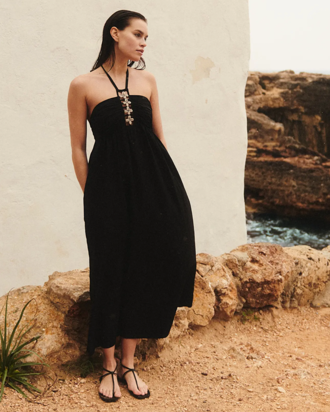 Palazzo Dress in Black by Rails