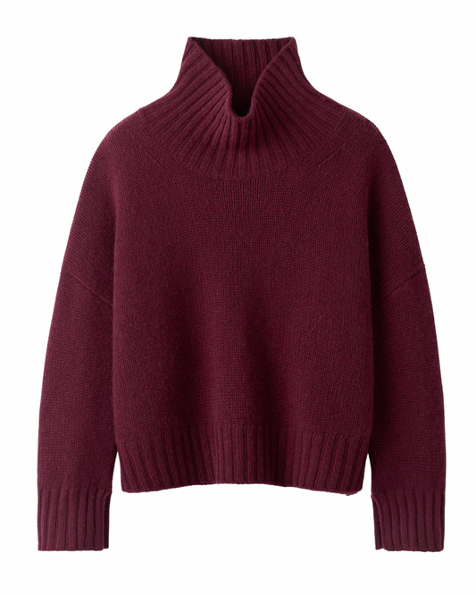 Girlfriend Turtleneck in Bordeaux by Soft Goat